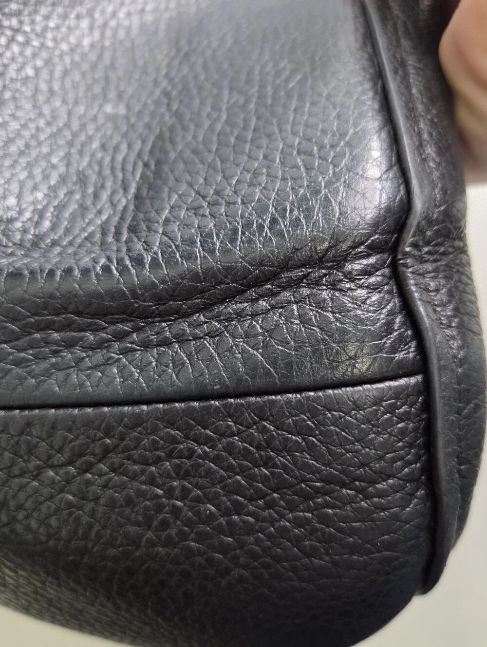 Coach Elle Hobo Purse Black Pebbled Leather Chain F31399 Shoulder Bag